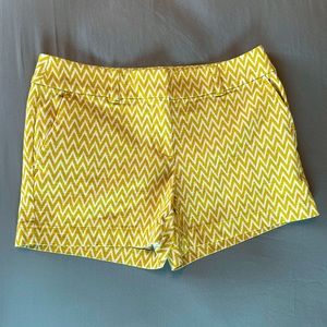 LOFT Outlet Yellow and White Chevron Shorts